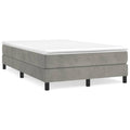 Boxspringbett mit Matratze Hellgrau 120x190 cm Samt