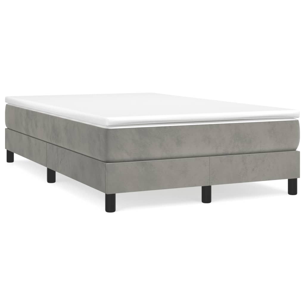 Boxspringbett mit Matratze Hellgrau 120x190 cm Samt