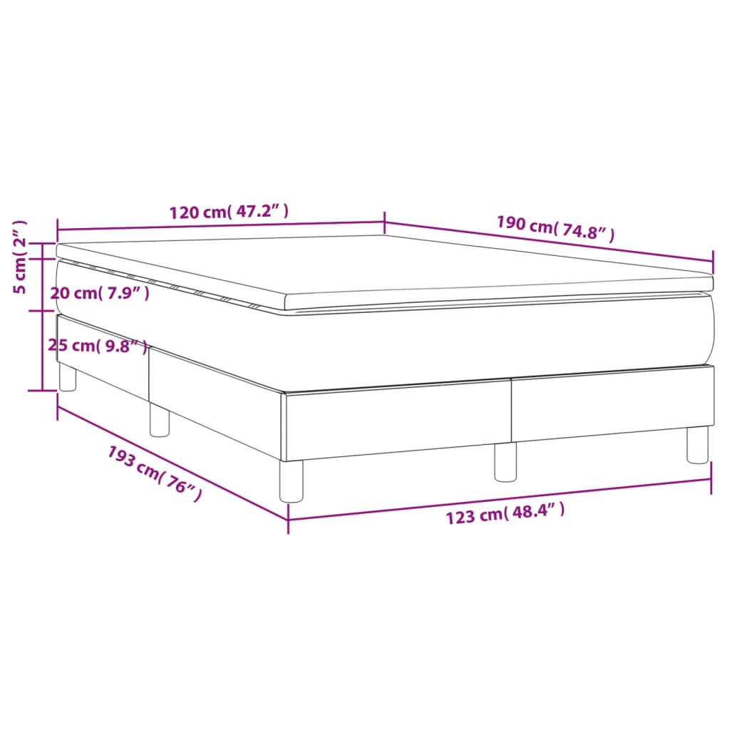 Boxspringbett mit Matratze Dunkelblau 120x190 cm Samt