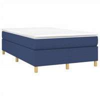 Boxspringbett mit Matratze Blau 120x190 cm Stoff