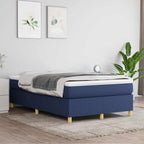Boxspringbett mit Matratze Blau 120x190 cm Stoff