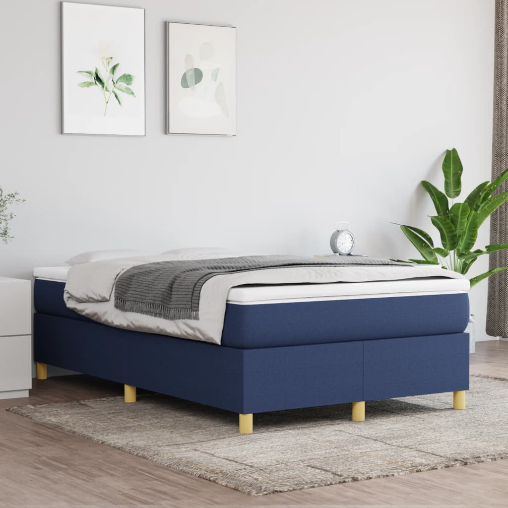 Boxspringbett mit Matratze Blau 120x190 cm Stoff