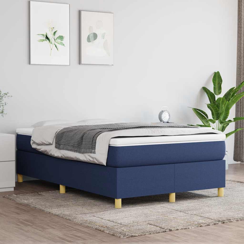 Boxspringbett mit Matratze Blau 120x190 cm Stoff