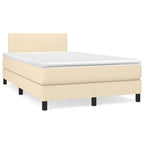 Boxspringbett mit Matratze Creme 120x190 cm Stoff