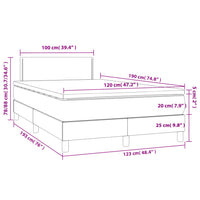 Boxspringbett mit Matratze Blau 120x190 cm Stoff