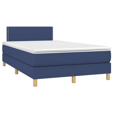 Boxspringbett mit Matratze Blau 120x190 cm Stoff