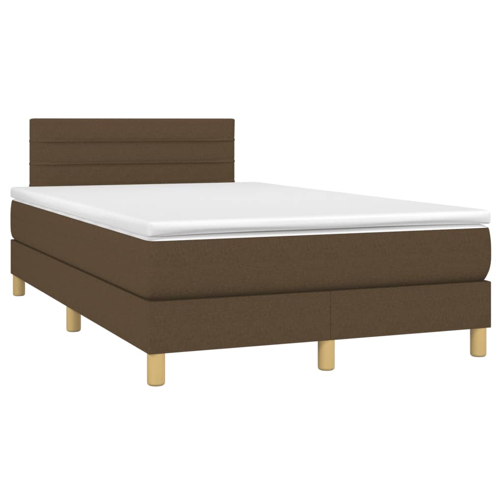Boxspringbett mit Matratze Dunkelbraun 120x190 cm Stoff