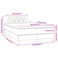 Boxspringbett mit Matratze Blau 120x190 cm Stoff