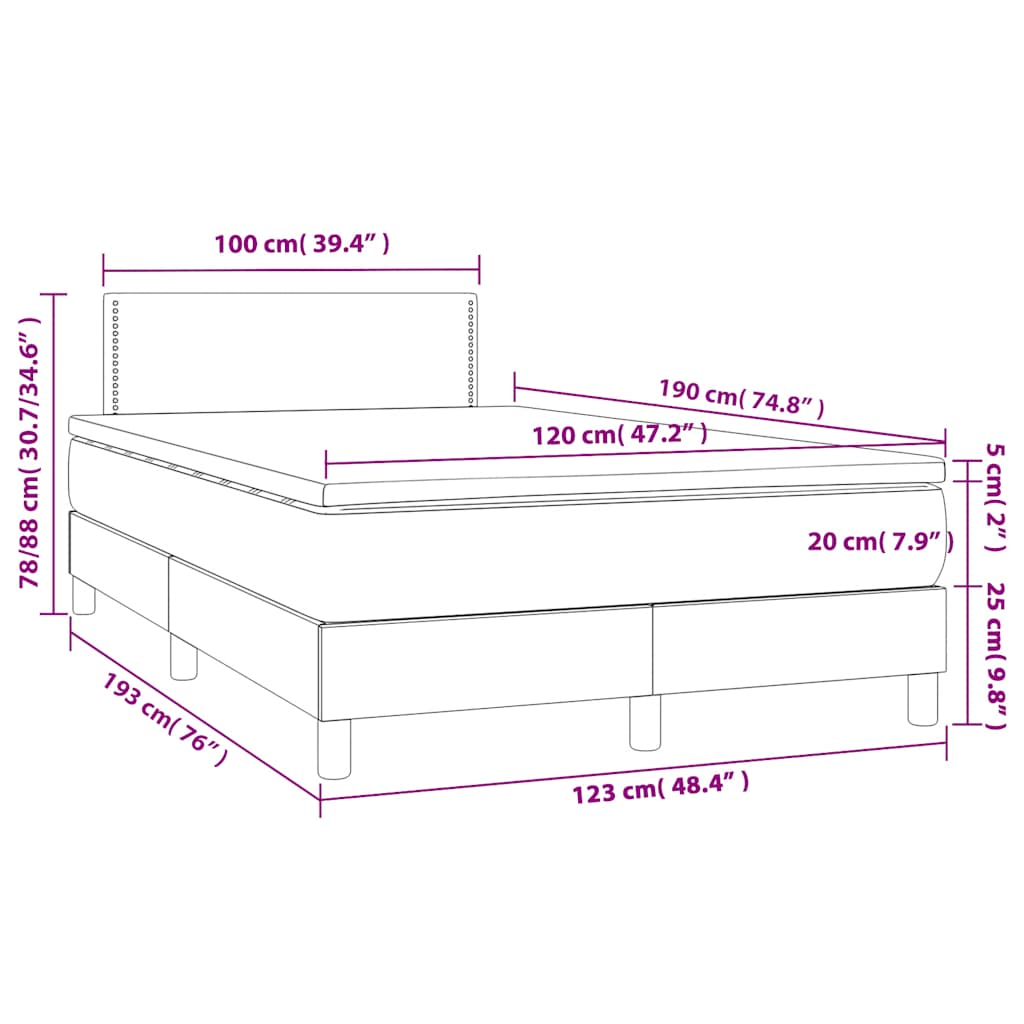 Boxspringbett mit Matratze Dunkelgrün 120x190 cm Samt