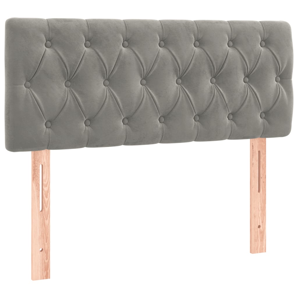 Boxspringbett mit Matratze Hellgrau 120x190 cm Samt