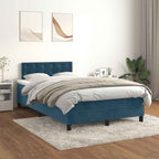 Boxspringbett mit Matratze Dunkelblau 120x190 cm Samt