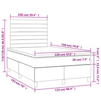 Boxspringbett mit Matratze Blau 120x190 cm Stoff