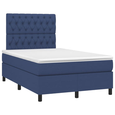 Boxspringbett mit Matratze Blau 120x190 cm Stoff