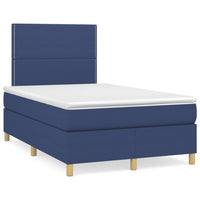 Boxspringbett mit Matratze Blau 120x190 cm Stoff