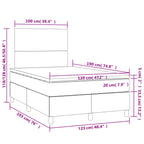 Boxspringbett mit Matratze Hellgrau 120x190 cm Samt