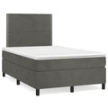 Boxspringbett mit Matratze Dunkelgrau 120x190 cm Samt