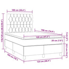 Boxspringbett mit Matratze Hellgrau 120x190 cm Samt