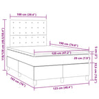 Boxspringbett mit Matratze Hellgrau 120x190 cm Samt