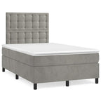 Boxspringbett mit Matratze Hellgrau 120x190 cm Samt