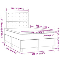 Boxspringbett mit Matratze Dunkelblau 120x190 cm Samt