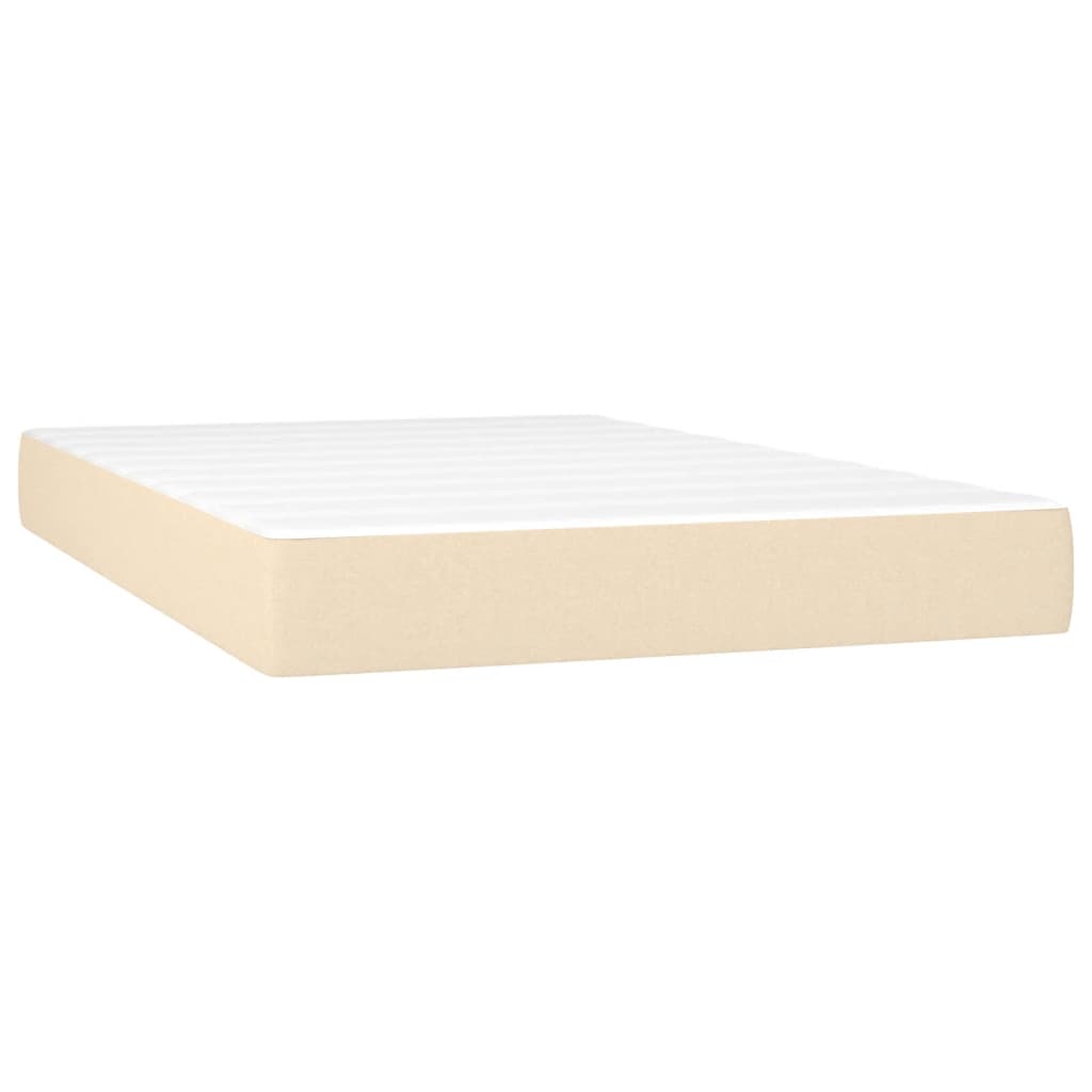 Boxspringbett mit Matratze & LED Creme 120x190 cm Stoff