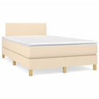 Boxspringbett mit Matratze & LED Creme 120x190 cm Stoff