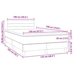 Boxspringbett mit Matratze & LED Hellgrau 120x190 cm Stoff