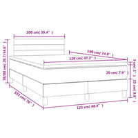 Boxspringbett mit Matratze & LED Blau 120x190 cm Stoff