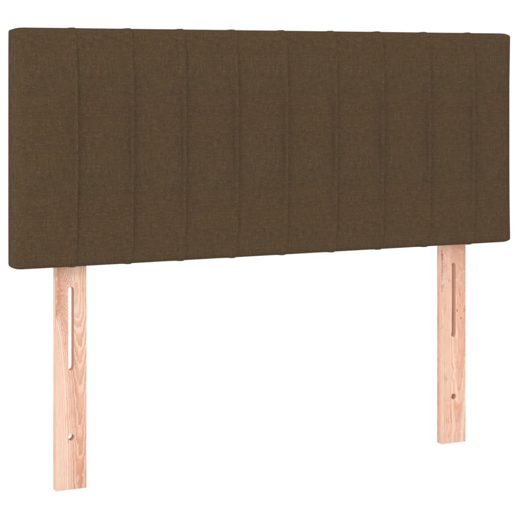 Boxspringbett mit Matratze & LED Dunkelbraun 120x190 cm Stoff