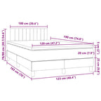 Boxspringbett mit Matratze & LED Creme 120x190 cm Stoff