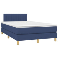 Boxspringbett mit Matratze & LED Blau 120x190 cm Stoff