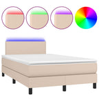 Boxspringbett mit Matratze & LED Cappuccino-Braun 120x190 cm
