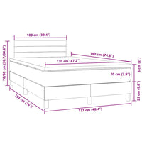 Boxspringbett mit Matratze & LED Dunkelblau 120x190 cm Samt