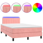 Boxspringbett mit Matratze & LED Rosa 120x190 cm Samt