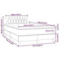 Boxspringbett mit Matratze & LED Dunkelblau 120x190 cm Samt