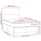 Boxspringbett mit Matratze & LED Hellgrau 120x190 cm Stoff