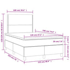Boxspringbett mit Matratze & LED Dunkelgrau 120x190 cm Stoff