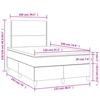 Boxspringbett mit Matratze & LED Blau 120x190 cm Stoff