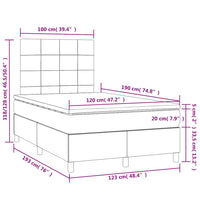 Boxspringbett mit Matratze & LED Blau 120x190 cm Stoff