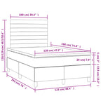 Boxspringbett mit Matratze & LED Taupe 120x190 cm Stoff