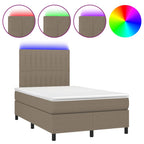 Boxspringbett mit Matratze & LED Taupe 120x190 cm Stoff