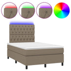 Boxspringbett mit Matratze & LED Taupe 120x190 cm Stoff
