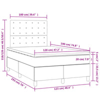 Boxspringbett mit Matratze & LED Blau 120x190 cm Stoff