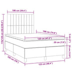 Boxspringbett mit Matratze & LED Dunkelgrau 120x190 cm Stoff