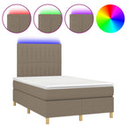 Boxspringbett mit Matratze & LED Taupe 120x190 cm Stoff