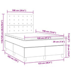 Boxspringbett mit Matratze & LED Hellgrau 120x190 cm Stoff