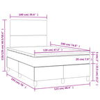 Boxspringbett mit Matratze & LED Weiß 120x190 cm Kunstleder
