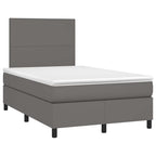 Boxspringbett mit Matratze & LED Grau 120x190 cm Kunstleder