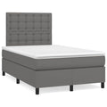 Boxspringbett mit Matratze & LED Grau 120x190 cm Kunstleder