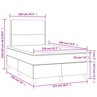 Boxspringbett mit Matratze & LED Dunkelblau 120x190 cm Samt